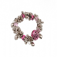 Pink chunky elastic charm bracelets