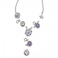 Purple enamel filigree